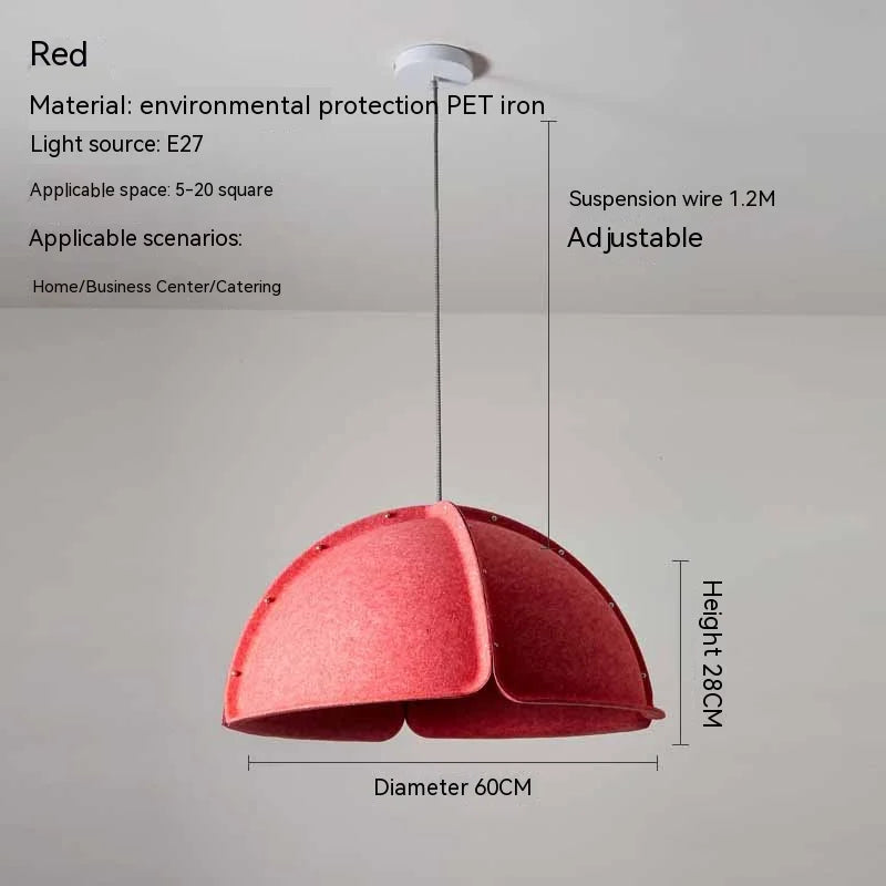 lampadario artistico circolare in tessuto nordico per interni di design