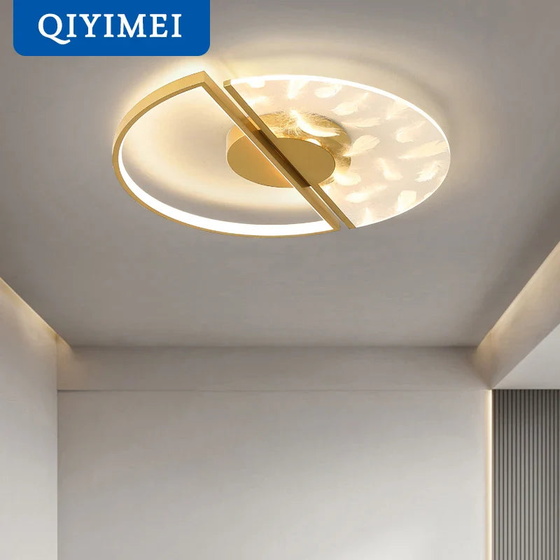 lampadario LED in piume acriliche per illuminazione interna