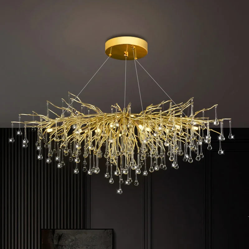 lampadario sospeso in cristallo di design per interni eleganti