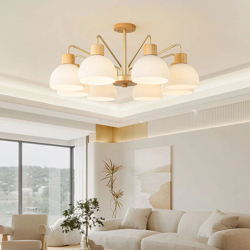 Lampadario in legno scandinavo essenziale