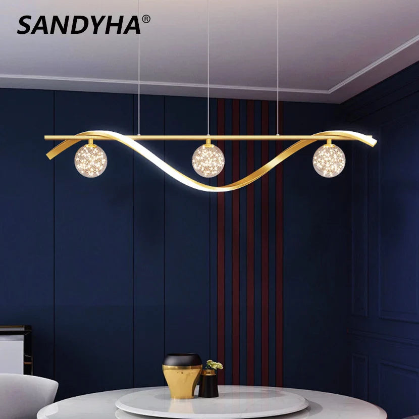 Lampadario Sandyha scintillante galassie cristalline