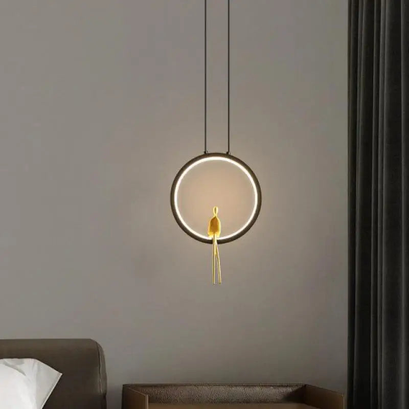 lampadario ad anello led per decorazione moderna interna ed esterna