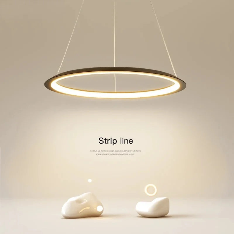 lampadario anello rotondo LED dal design nordico minimalista creativo