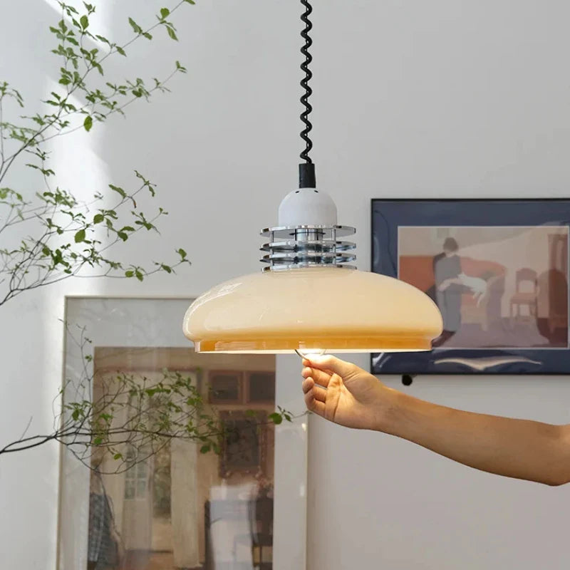 lampadario retrò medievale retrattile in vetro design elegante per ristorante bar