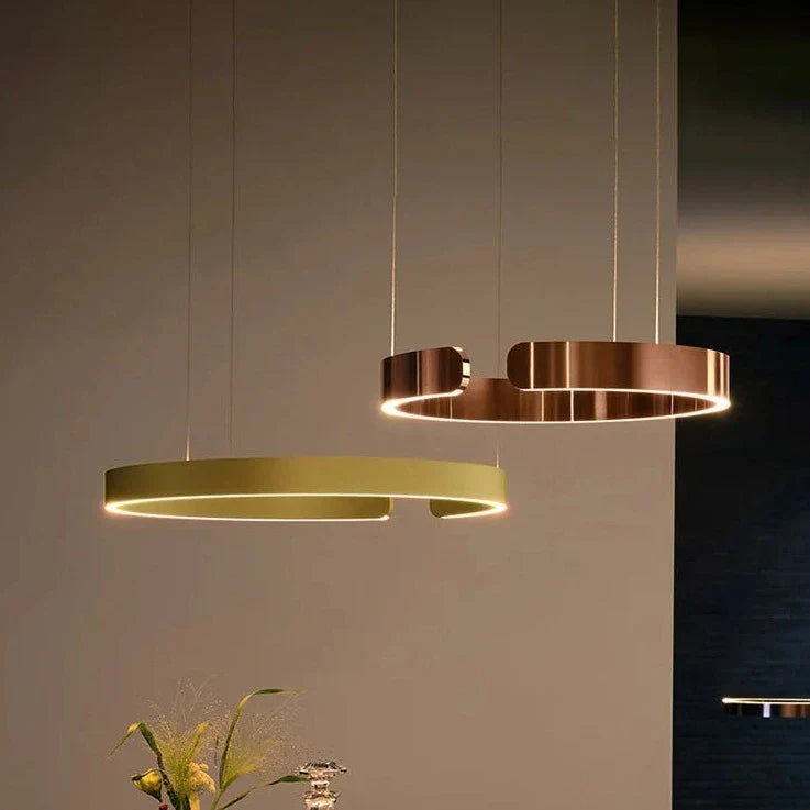 Plafoniera sospensione luce lampadari per sala da pranzo LED camera salotto nordico decorazione casa moderna lampade ad anello rotondo