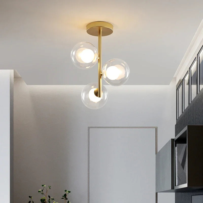 Plafoniera in vetro design elegante lampadario