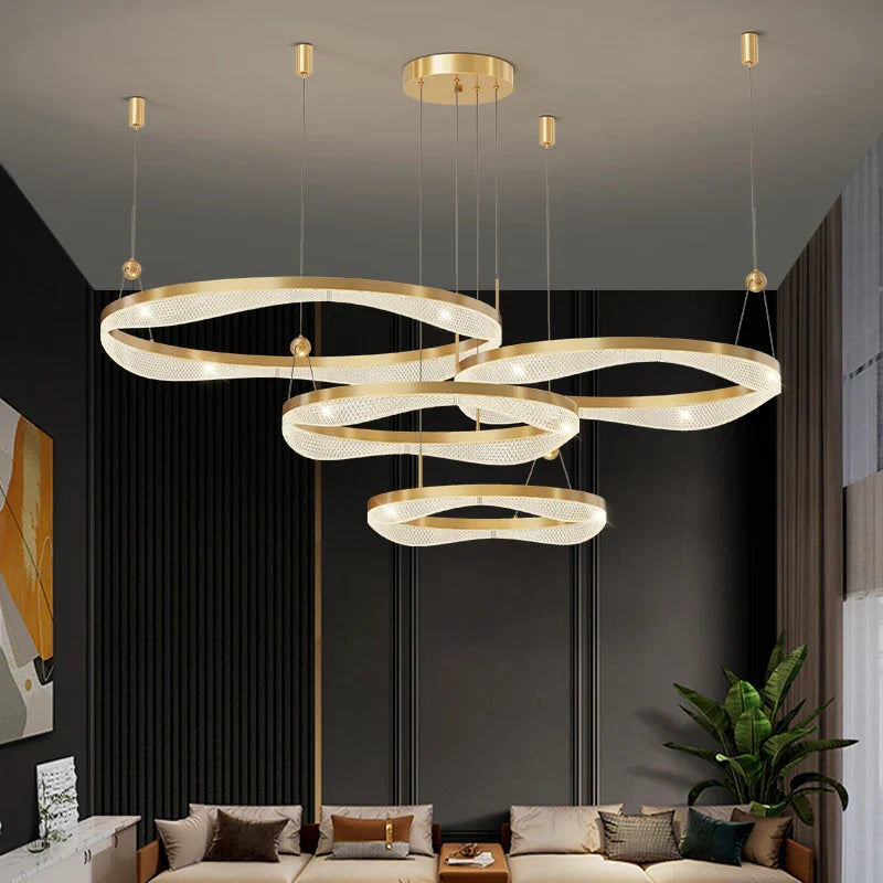 lampadario moderno a led per decorazione interna elegante e contemporanea