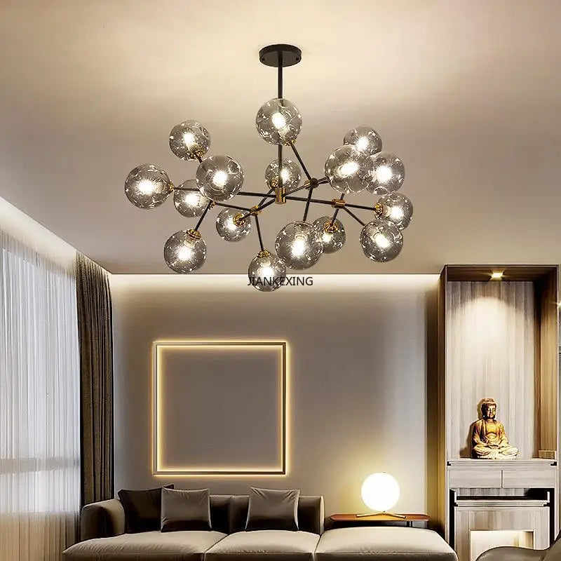 Lampadario LED moderno sospeso trasparente