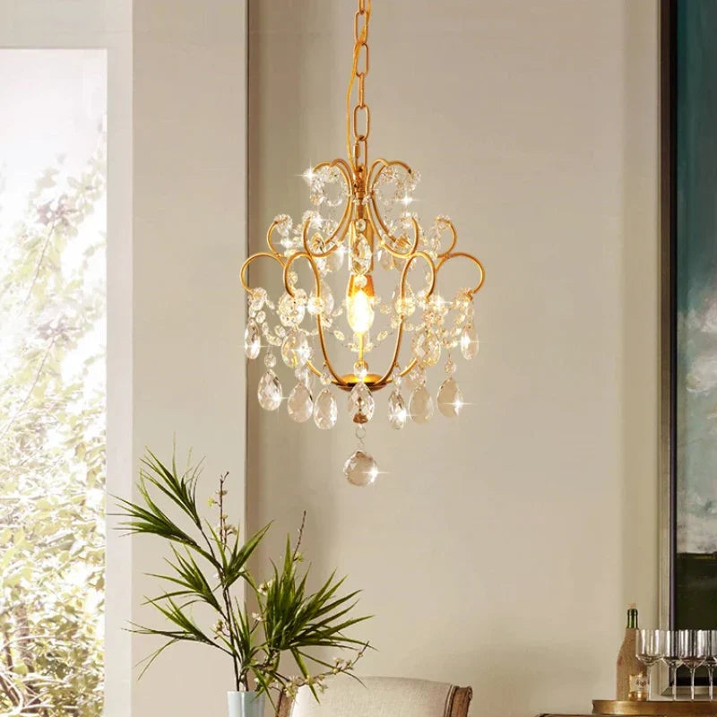 lampadario in cristallo americano retrò per decorazione d'interni elegante