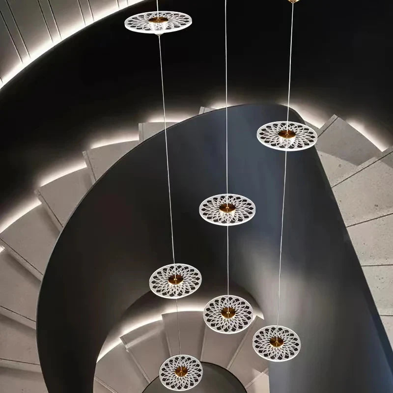 lampadario moderno per scala design nordico semplice ed elegante