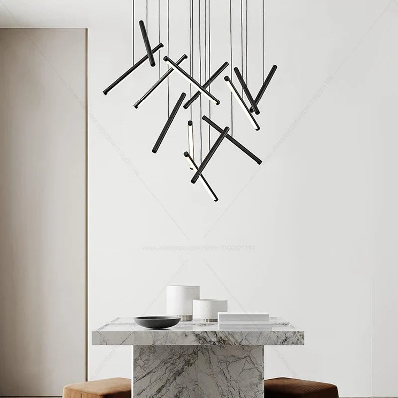 lampadario design minimalista a forma di ramo per loft