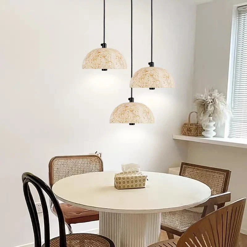 lampadario wabi-sabi in pietra retrò nordico per atmosfera zen