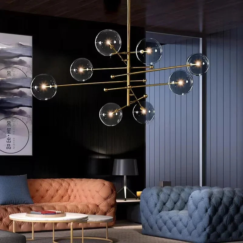 lampadario a led in vetro per interno moderno decorativo