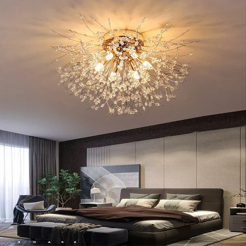 Plafoniera nordica in cristallo design moderno creativo rotondo soffione