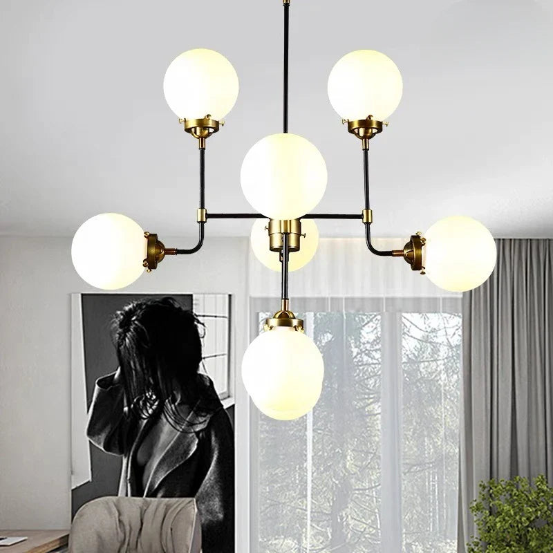 Elegante lampadario in vetro contemporaneo