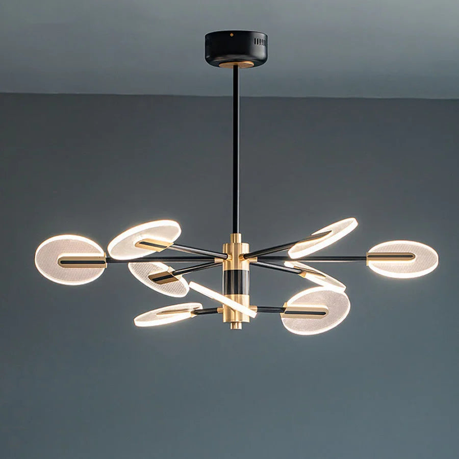 lampadario nordico in ferro con LED rotante creativo