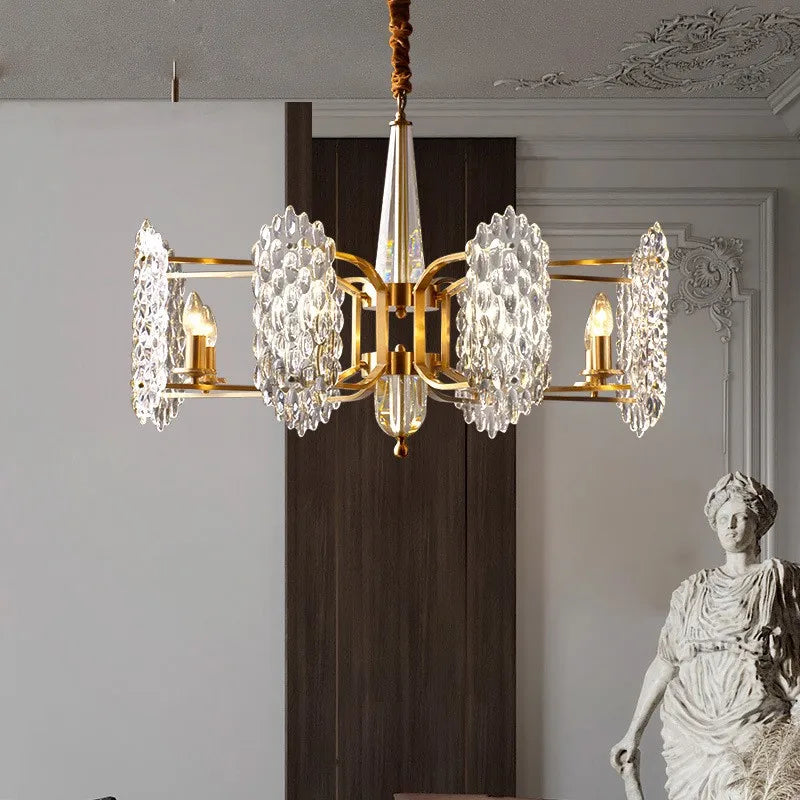 lampadario moderno a led in cristallo per decorazione nordica