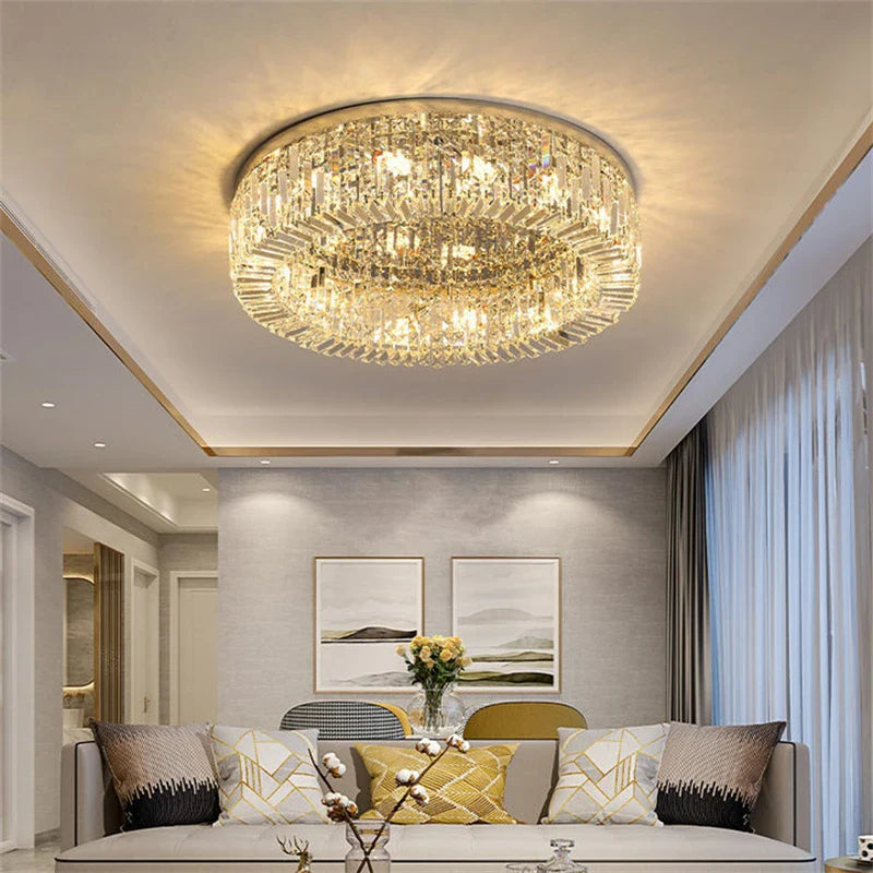 lampadario in cristallo moderno dorato argento a led per decorazione d'interni