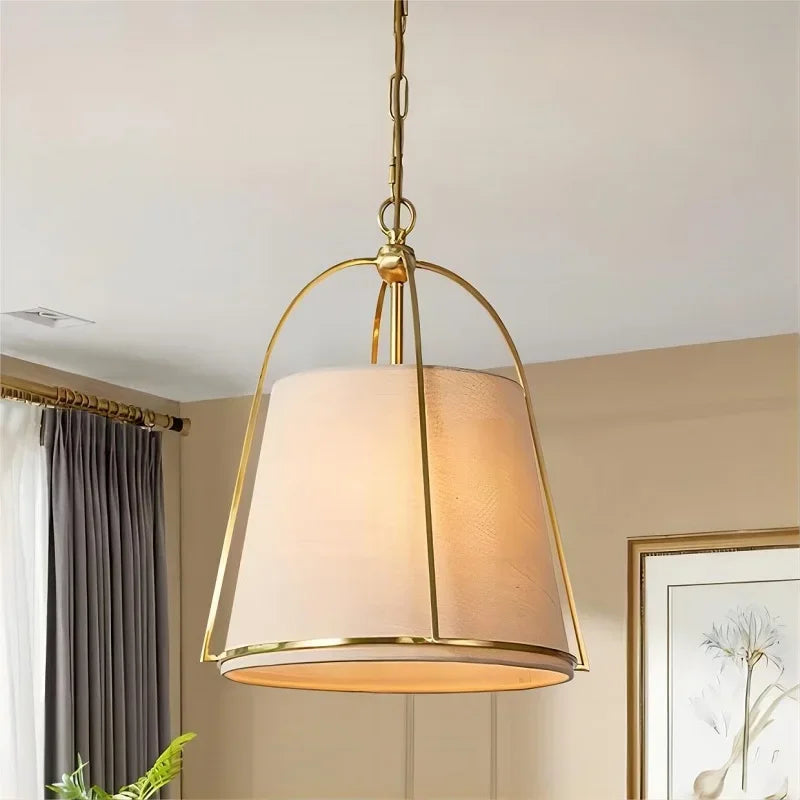 Lampadario moderno LED in tessuto vintage