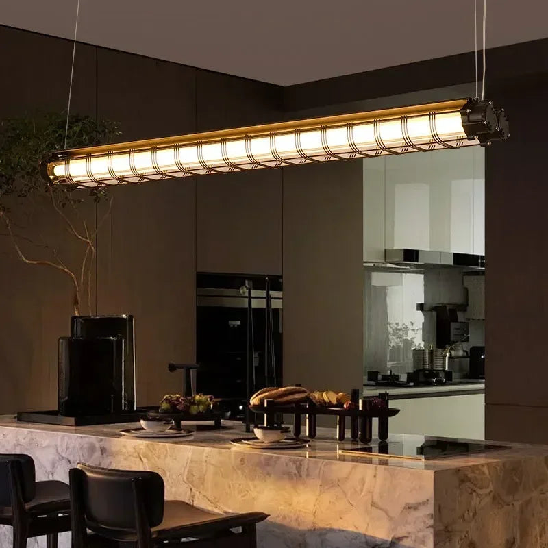 lampadario industriale retrò in metallo con luce led