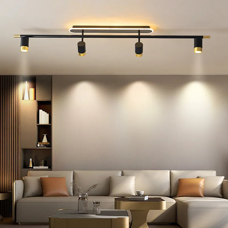 Lampadario nero LED contemporaneo elegante