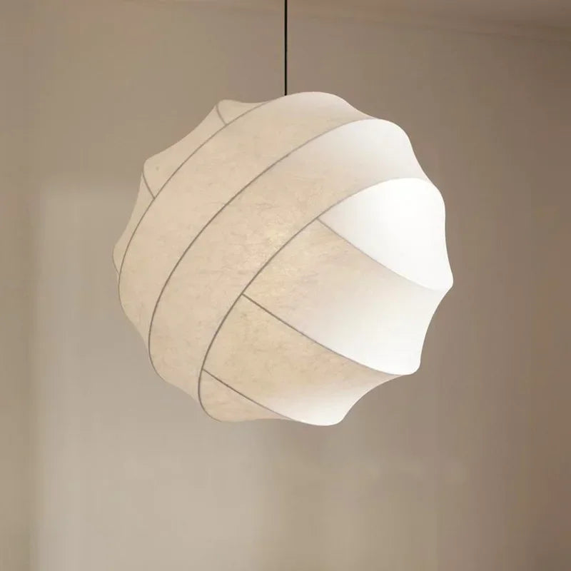 Lampadario sospeso in seta wabi sabi LED moderno nordico