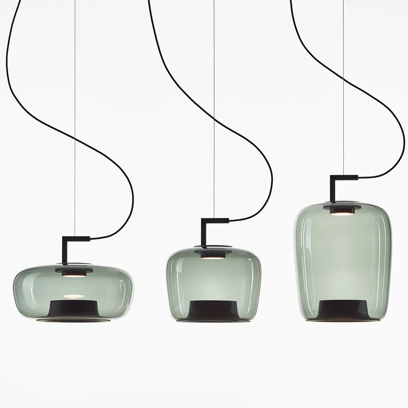 lampadario nordico moderno in vetro con led creativo