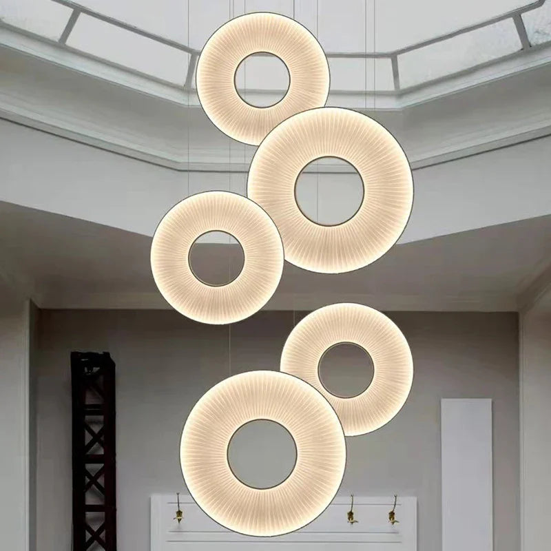 lampadario moderno in tessuto iris a LED per decorazione di hotel