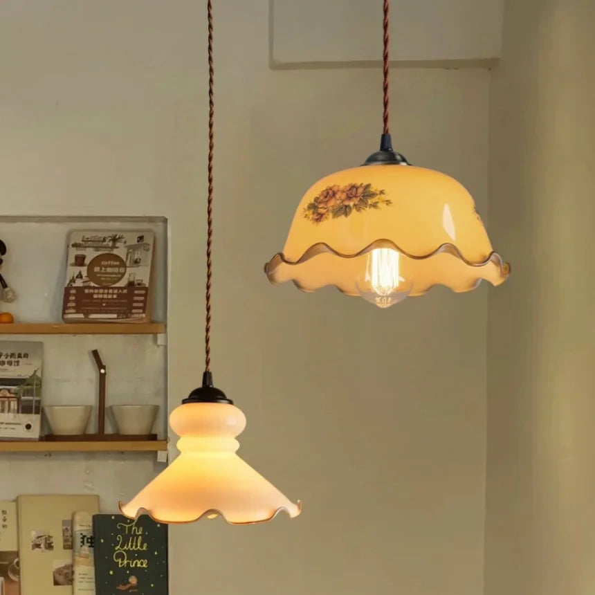 Lampada a sospensione in vetro vintage industriale moderna