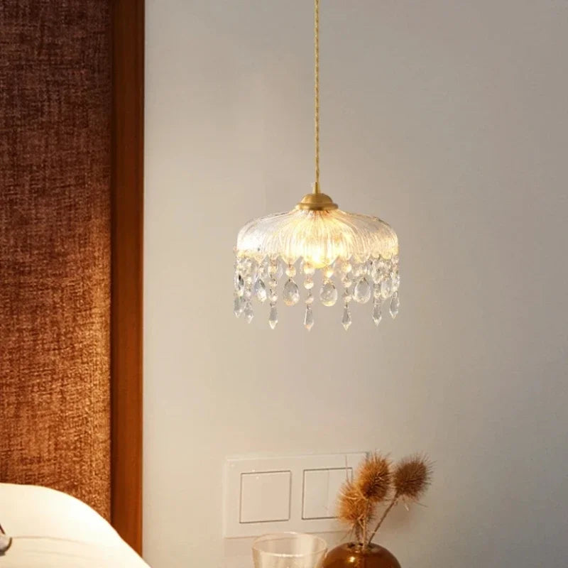 lampadario vintage in cristallo led design floreale elegante