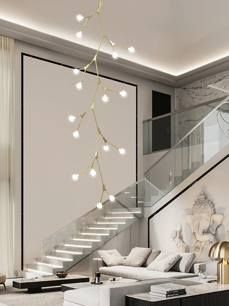 lampadario moderno in vetro per interno nordico elegante