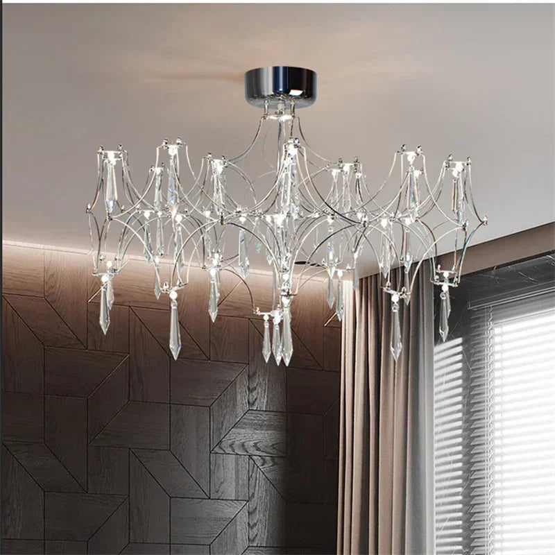 lampadario cubo d'acqua in cristallo per decorazione d'interni elegante