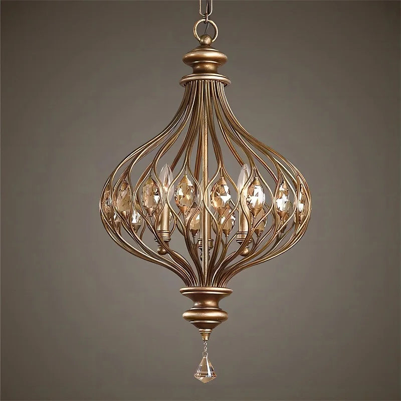 lampadario retrò francese in cristallo stile vintage per villa