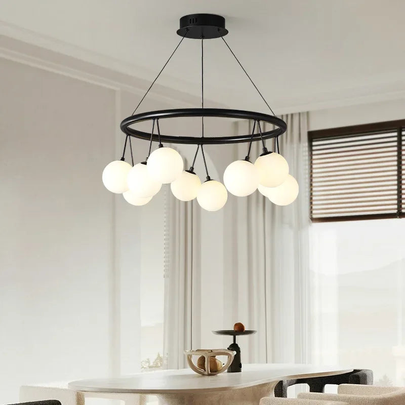 Lampadario sospensione led a forma di fagiolo con sospensione ciliegia