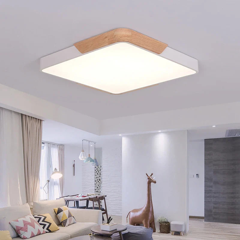 lampadario d'arte nordico in legno massiccio stile macaron semplice e moderno