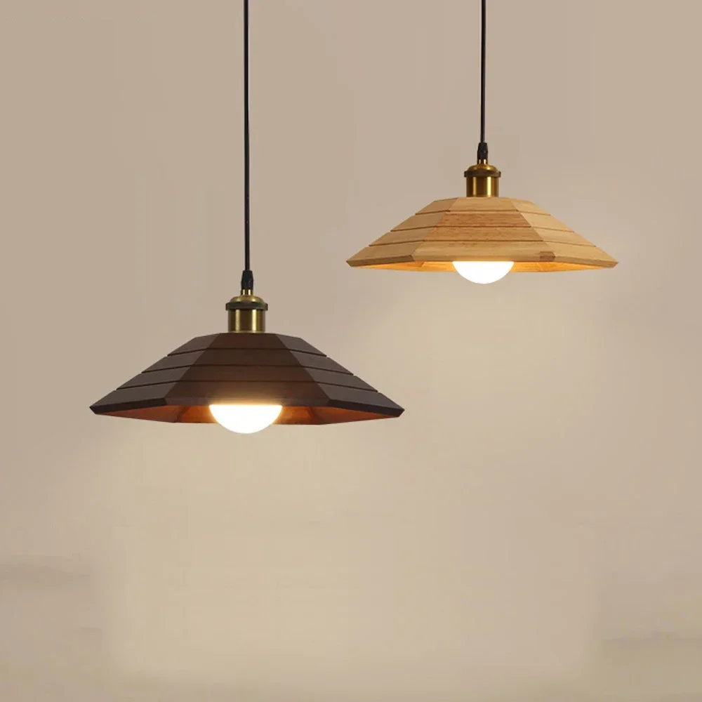 lampadario moderno in legno massiccio illuminazione per ristorante e bar