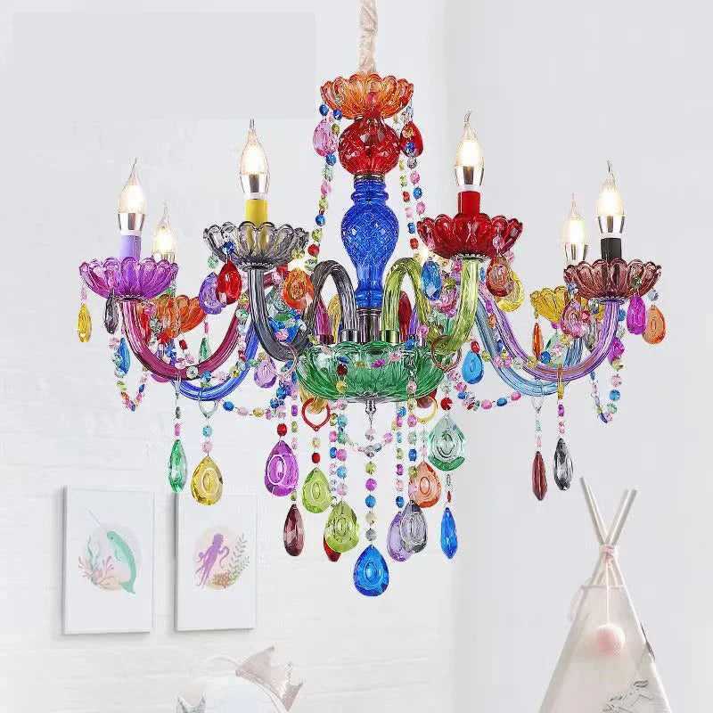 Lampadario in cristallo per bambini stile arte candela
