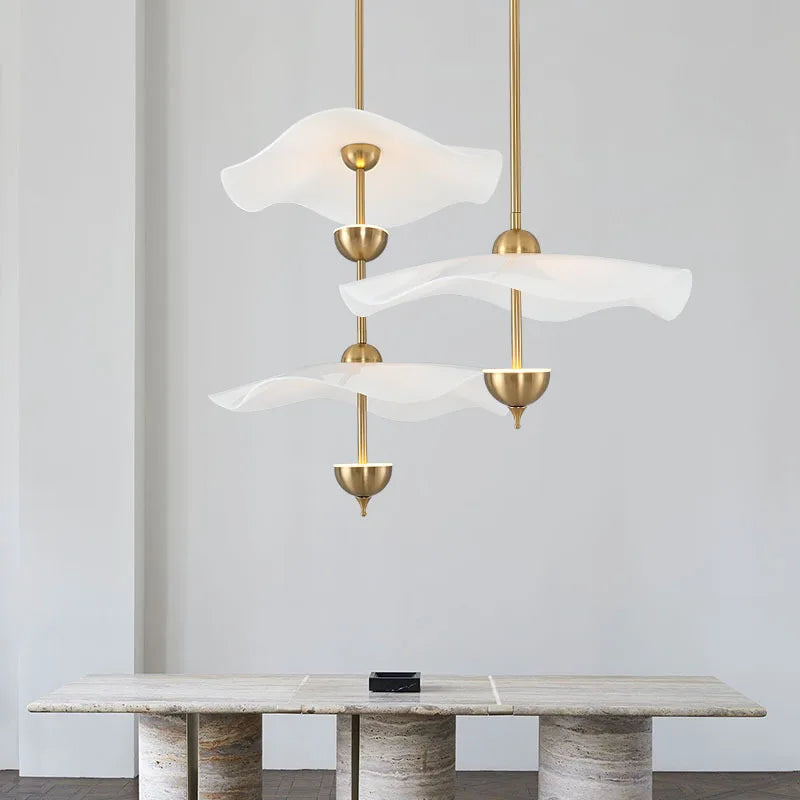 lampadario creativo nordico a forma di loto per decorazione d'interni