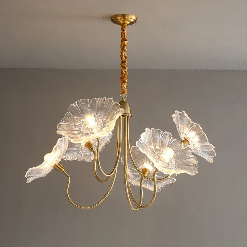 lampadario moderno leggero dal design floreale semplice e creativo