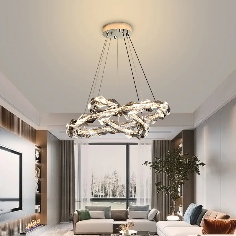 lampadario LED moderno in cristallo di lusso decorativo