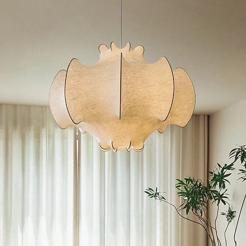 lampadario wabi sabi nordico in seta giapponese led interno