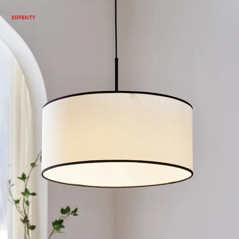 lampadario in tessuto LED sospensione design nordico moderno
