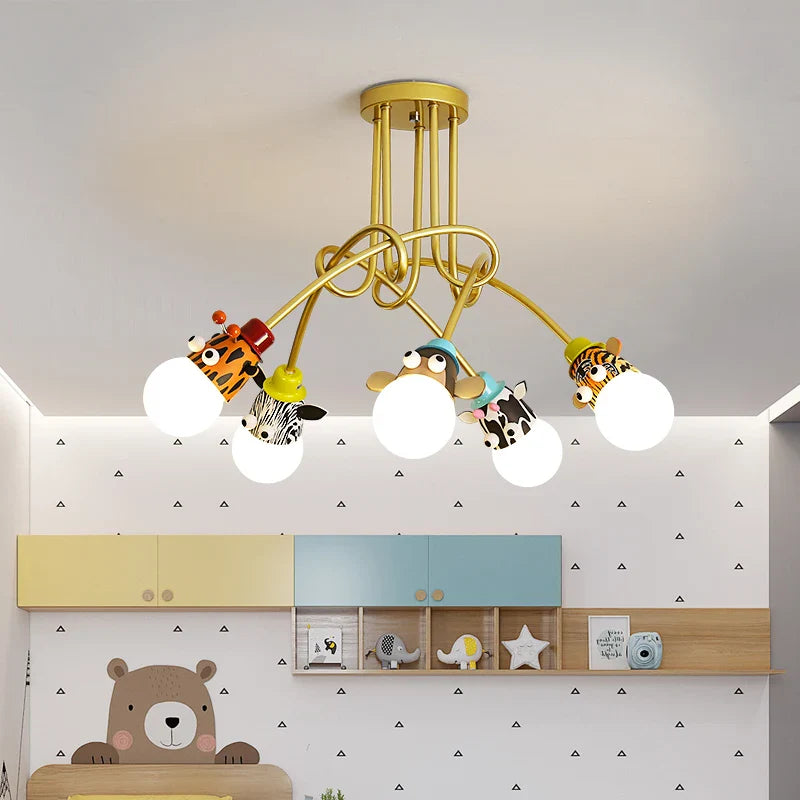 lampadario animali fumetto scimmia zebra tigre giraffa bambini