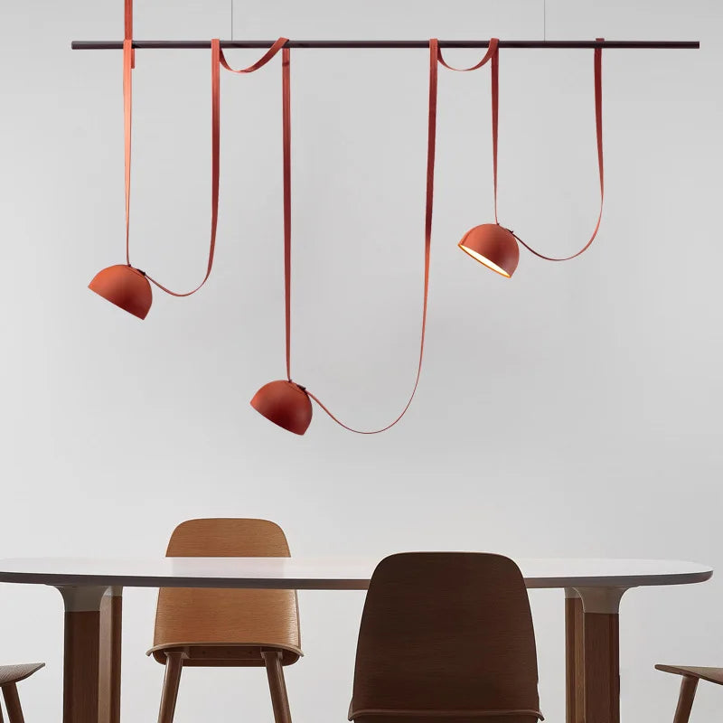 lampadario artistico a LED a forma di cintura per interni