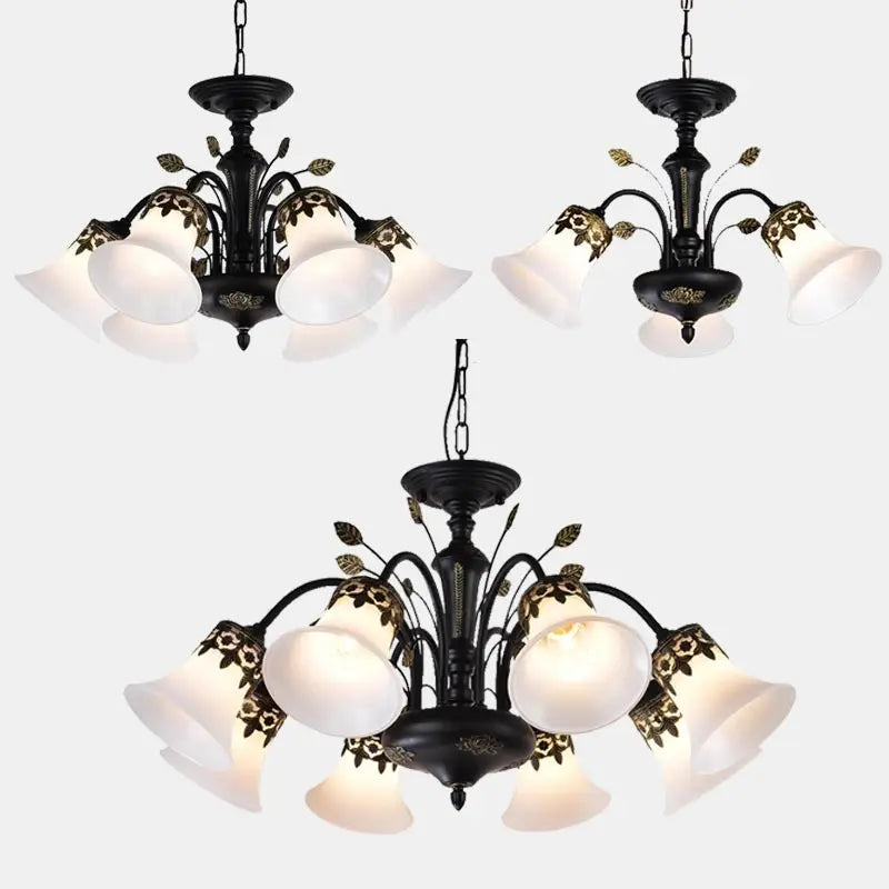 lampadario a led retrò in vetro per interni vintage