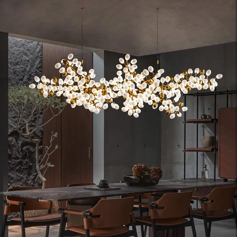 Lampadario in vetro bianco di lusso postmoderno