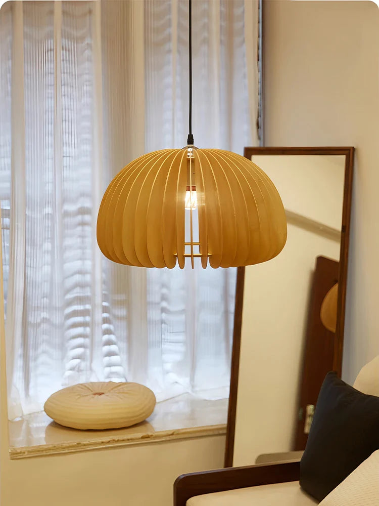lampadario in legno stile giapponese retrò per decorazione creativa