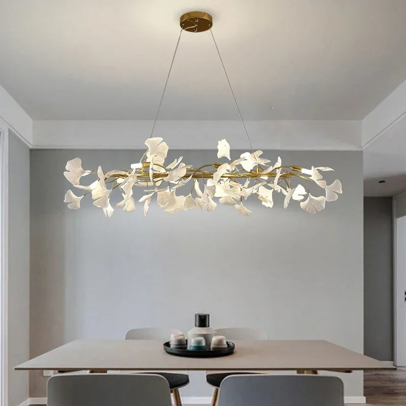 Elegante lampada in feltro ginkgo nordico