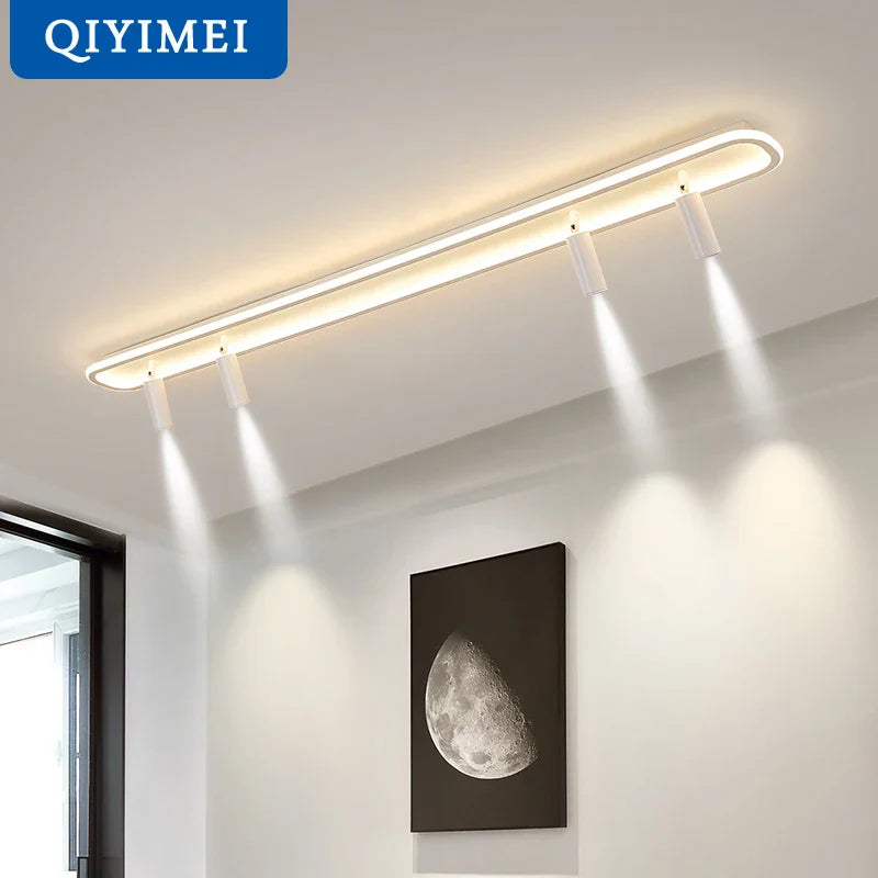lampadario LED moderno per illuminazione interna dimmerabile lunga