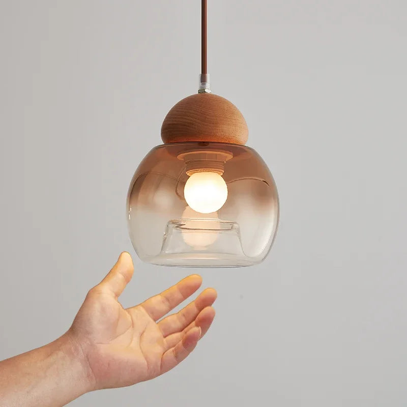 lampadario sospeso retrò in vetro per decorazione moderna